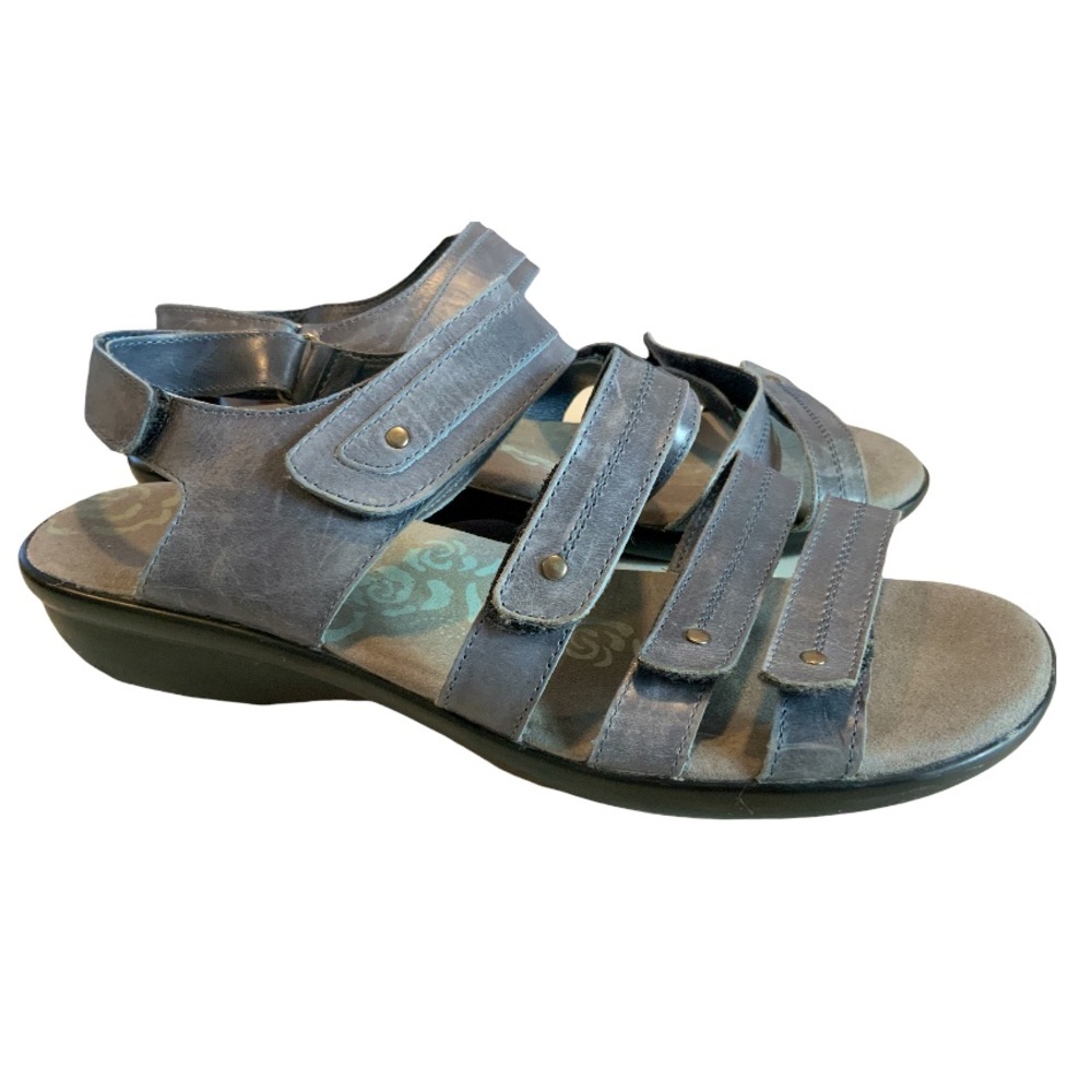 Propel Aurora gray Leather strappy grannycore boho comfort shoe sandals Size 11